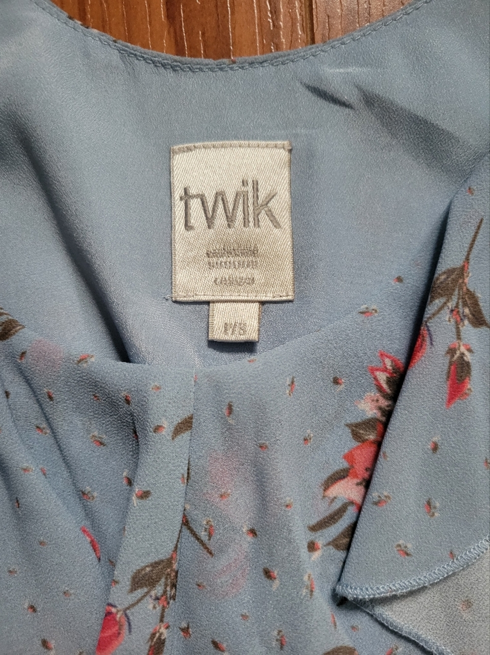 twik Blue Floral Ruffle Mini Dress - Picture 3 of 3